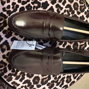 Never Worn Brown Leather Slip-On Loafers size 7.5.
